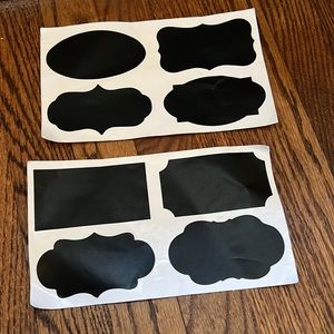Black labels stickers (2 sheets)